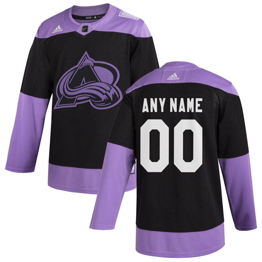 Colorado Avalanche Adidas Hockey Fights Cancer Custom Practice Jersey Black